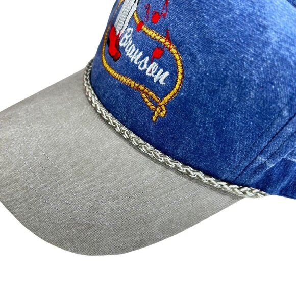 Vtg Snapback Branson Missouri Embroidered Cowboy Boots Lasso Music Notes Hat Cap - Picture 9 of 9